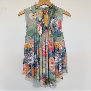 Anthropologie Deletta Floral Stretchy Top